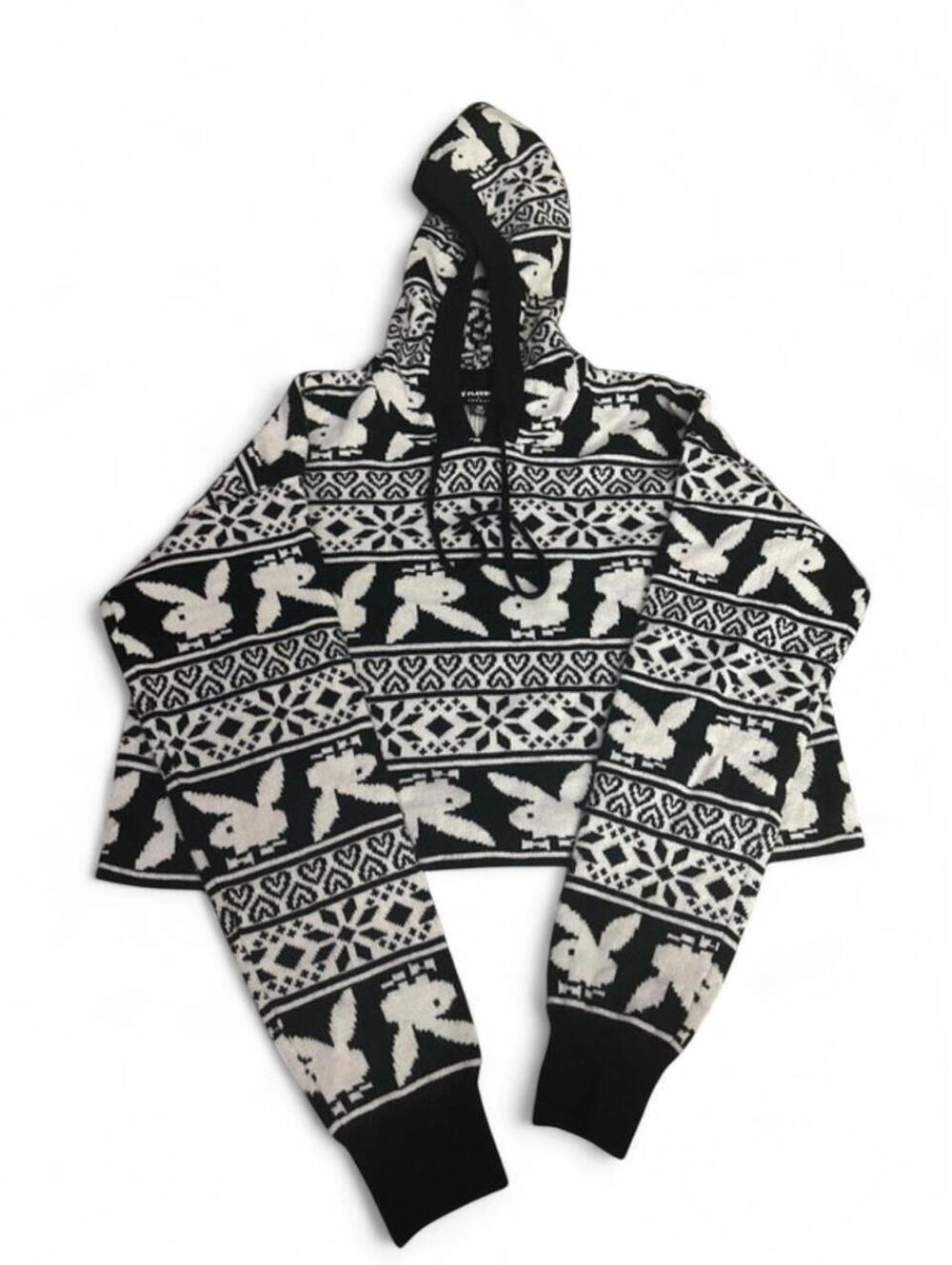 Playboy x PacSun collaborative knit cropped hoodie